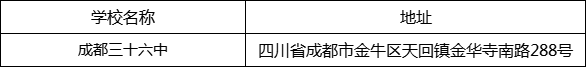 成都市成都三十六中地址在哪里？