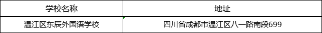 成都市溫江區(qū)東辰外國語學校地址在哪里？