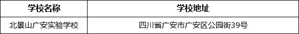 廣安市北京景山學(xué)校四川廣安實(shí)驗(yàn)學(xué)校地址在哪里？