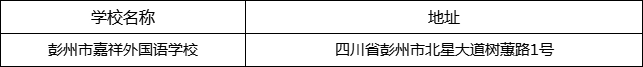 成都市彭州市嘉祥外國語學(xué)校地址在哪里？