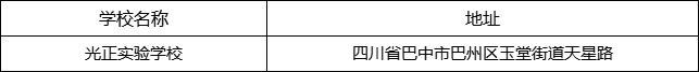 巴中市光正實驗學校地址在哪里？