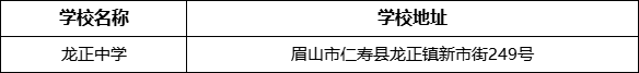 眉山市龍正中學(xué)學(xué)校地址在哪里？