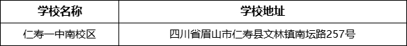 眉山市仁壽一中南校區(qū)學(xué)校地址在哪里？