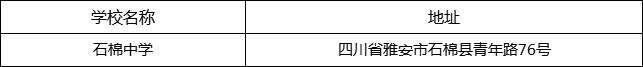 雅安市石棉中學(xué)地址在哪里？