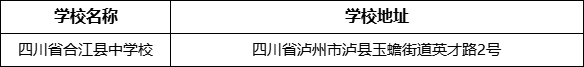 瀘州市四川省合江縣中學(xué)校地址在哪里？