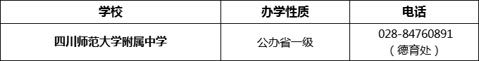 2024年成都市四川師范大學(xué)附屬中學(xué)招辦電話(huà)是多少？