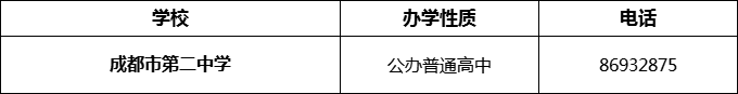 2024年成都市第二中學(xué)招辦電話(huà)是多少？