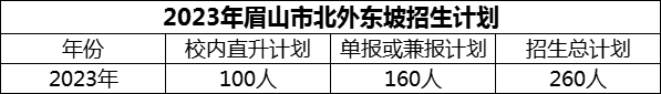 2024年眉山市北外東坡招生計(jì)劃是多少？