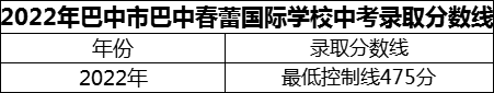 2024年巴中市巴中春蕾國際學校招生分數是多少分？